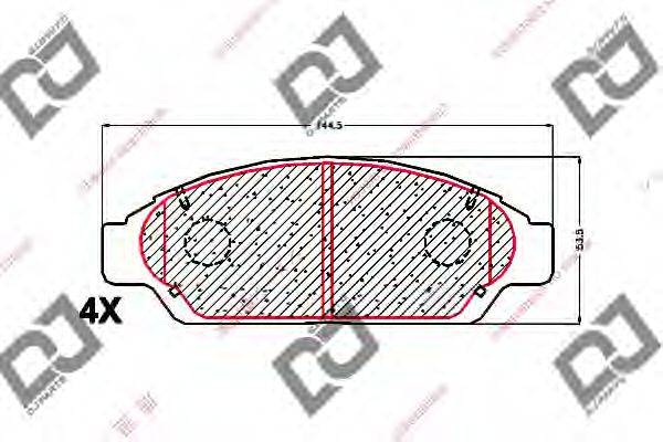 Комплект тормозных колодок, дисковый тормоз DJ PARTS BP1575