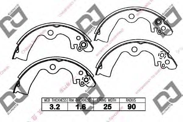 Комплект тормозных колодок DJ PARTS BS1124
