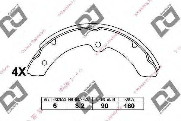 Комплект тормозных колодок DJ PARTS BS1198
