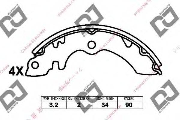 Комплект тормозных колодок DJ PARTS BS1387