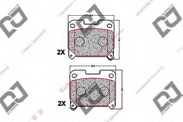 Комплект тормозных колодок, дисковый тормоз DJ PARTS BP1583