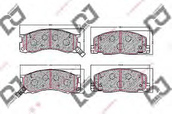 Комплект тормозных колодок, дисковый тормоз DJ PARTS BP1588