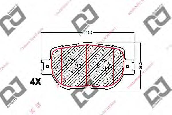 Комплект тормозных колодок, дисковый тормоз DJ PARTS BP1592