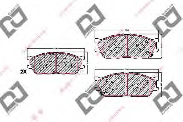 Комплект тормозных колодок, дисковый тормоз DJ PARTS BP1600
