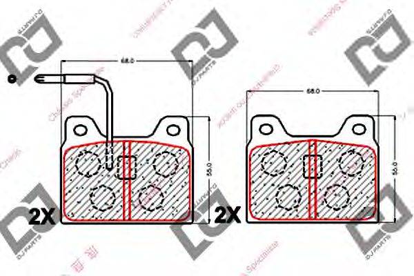 Комплект тормозных колодок, дисковый тормоз DJ PARTS BP1895