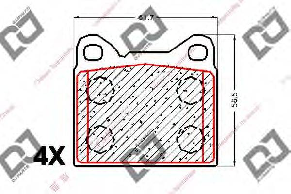 Комплект тормозных колодок, дисковый тормоз DJ PARTS BP1902