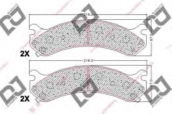 Комплект тормозных колодок, дисковый тормоз DJ PARTS BP2037