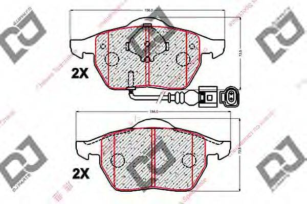 Комплект тормозных колодок, дисковый тормоз DJ PARTS BP2047