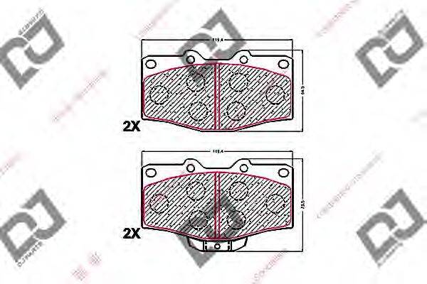 Комплект тормозных колодок, дисковый тормоз DJ PARTS BP1635