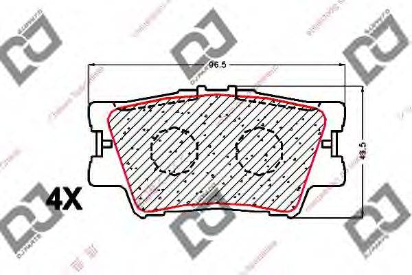 Комплект тормозных колодок, дисковый тормоз DJ PARTS BP1638