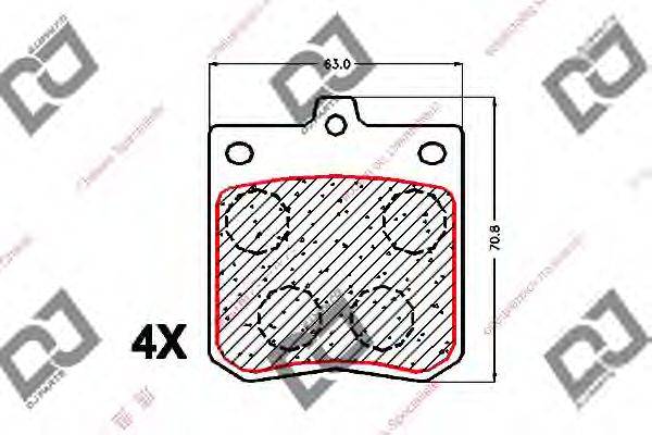 Комплект тормозных колодок, дисковый тормоз DJ PARTS BP1653