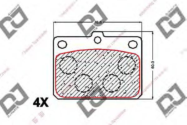 Комплект тормозных колодок, дисковый тормоз DJ PARTS BP1655