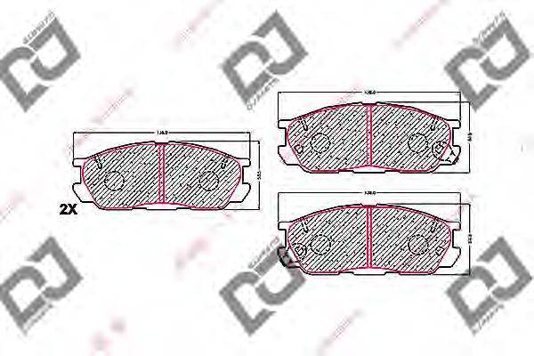 Комплект тормозных колодок, дисковый тормоз DJ PARTS BP1670