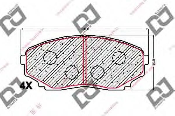 Комплект тормозных колодок, дисковый тормоз DJ PARTS BP1676