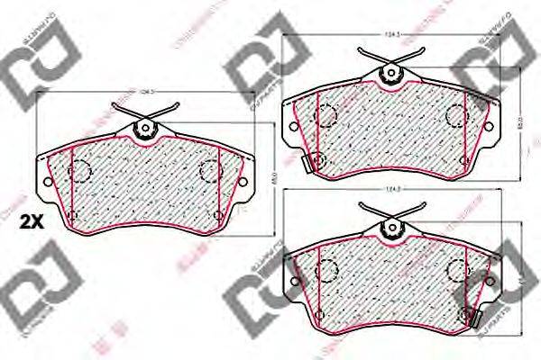 Комплект тормозных колодок, дисковый тормоз DJ PARTS BP2056