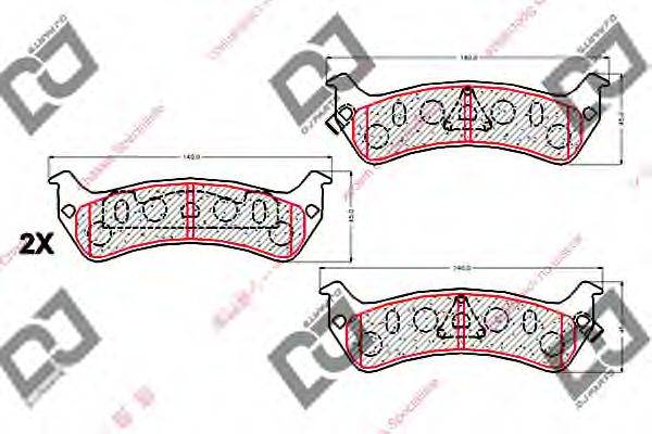 Комплект тормозных колодок, дисковый тормоз DJ PARTS BP2058