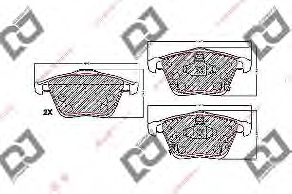 Комплект тормозных колодок, дисковый тормоз DJ PARTS BP1685