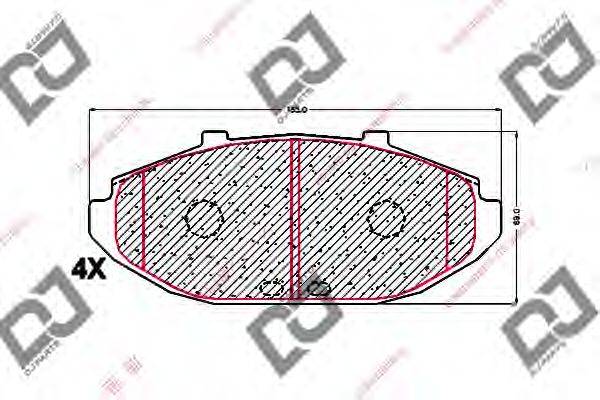 Комплект тормозных колодок, дисковый тормоз DJ PARTS BP1696