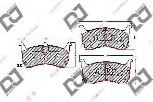 Комплект тормозных колодок, дисковый тормоз DJ PARTS BP1703