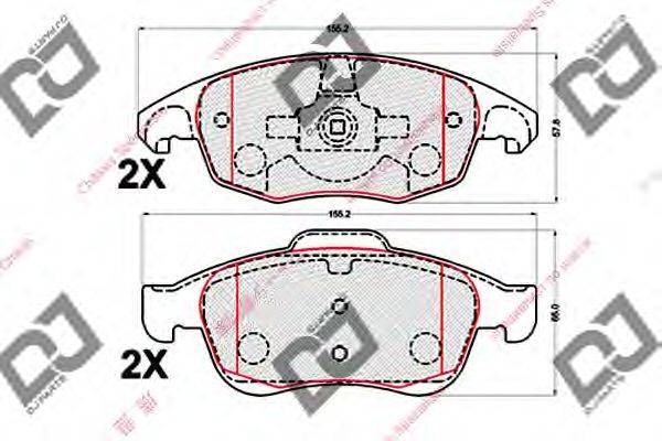 Комплект тормозных колодок, дисковый тормоз DJ PARTS BP2131