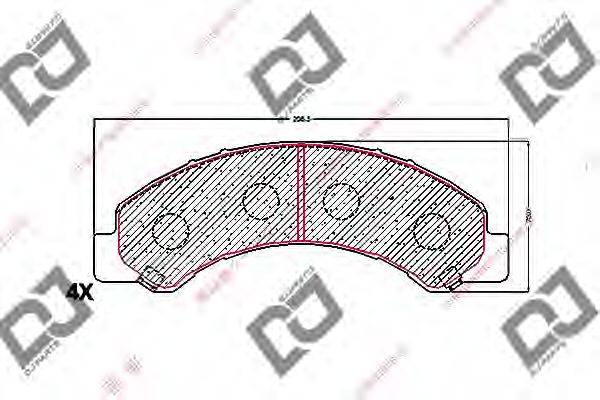 Комплект тормозных колодок, дисковый тормоз DJ PARTS BP1722