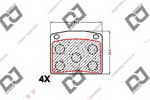 Комплект тормозных колодок, дисковый тормоз DJ PARTS BP1730