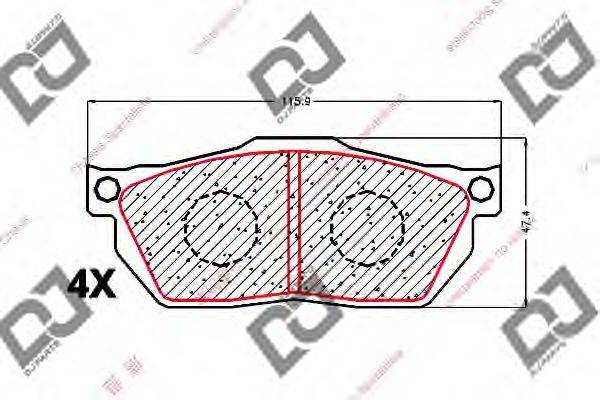 Комплект тормозных колодок, дисковый тормоз DJ PARTS BP1732