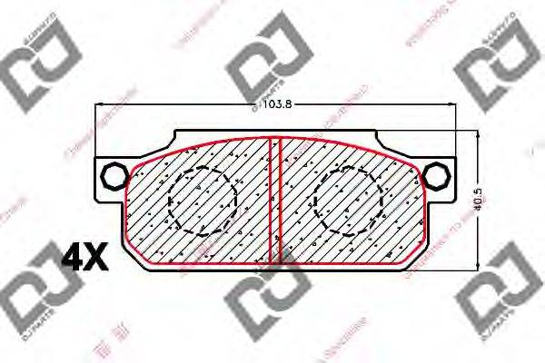 Комплект тормозных колодок, дисковый тормоз DJ PARTS BP1733