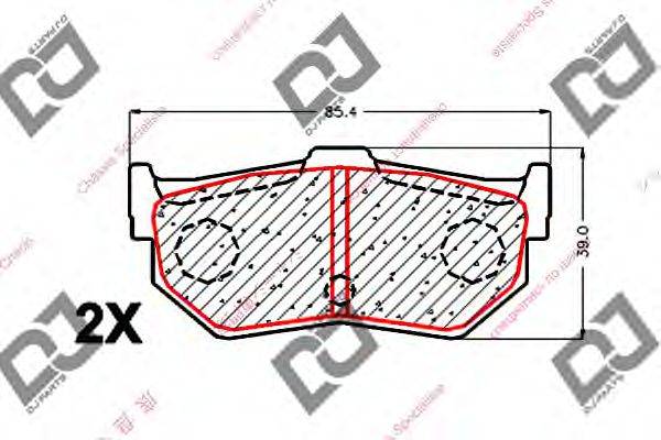 Комплект тормозных колодок, дисковый тормоз DJ PARTS BP1740