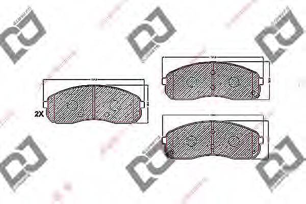 Комплект тормозных колодок, дисковый тормоз DJ PARTS BP1595