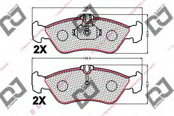 Комплект тормозных колодок, дисковый тормоз DJ PARTS BP2163