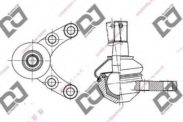 Несущий / направляющий шарнир DJ PARTS DB1055