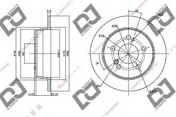 Тормозной диск DJ PARTS BD1116