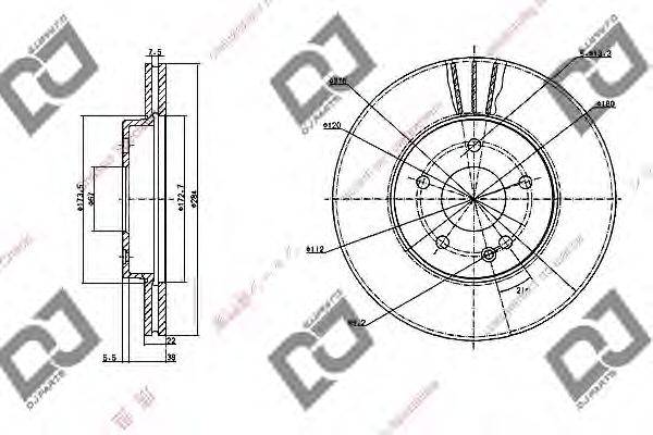 Тормозной диск DJ PARTS BD1134