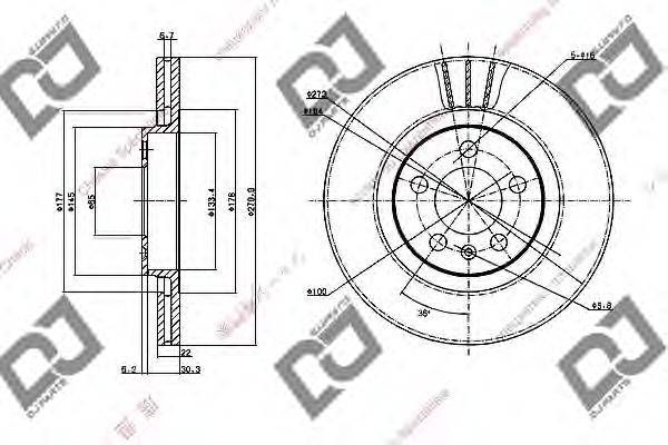 Тормозной диск DJ PARTS BD1170