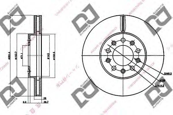 Тормозной диск DJ PARTS BD1208