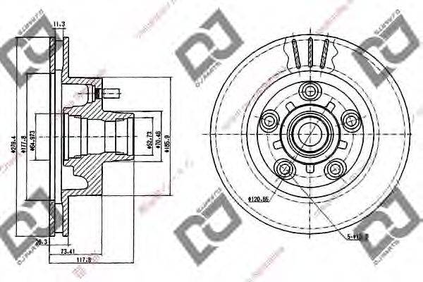 Тормозной диск DJ PARTS BD1222