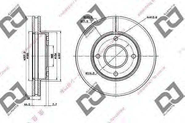 Тормозной диск DJ PARTS BD1970