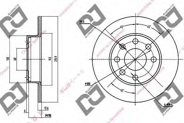 Тормозной диск DJ PARTS BD1266