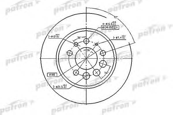 Тормозной диск PATRON PBD1674
