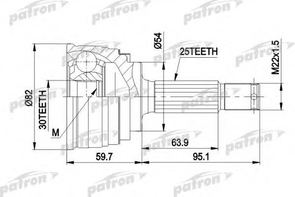 Шарнирный комплект, приводной вал PATRON PCV1329