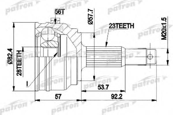 Шарнирный комплект, приводной вал PATRON PCV1330