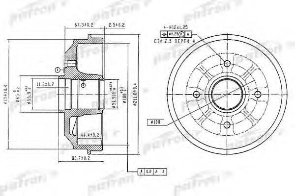 Тормозной барабан PATRON PDR1370