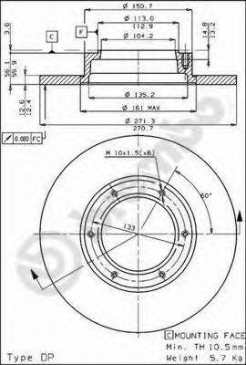 Тормозной диск BREMBO 08.3108.10