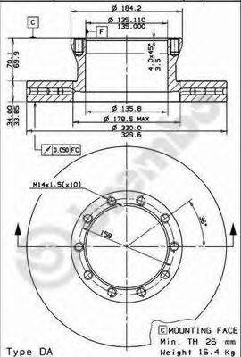 Тормозной диск BREMBO 09.8173.10