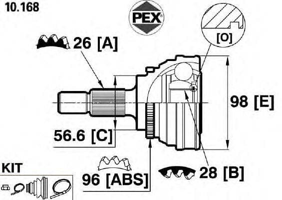 Шарнир, приводной вал PEX 10168