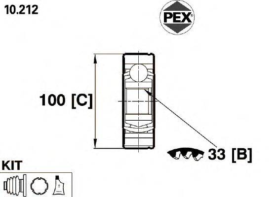 Шарнир, приводной вал PEX 10212