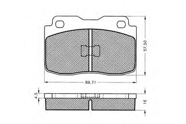 Комплект тормозных колодок, дисковый тормоз PEX 7.277