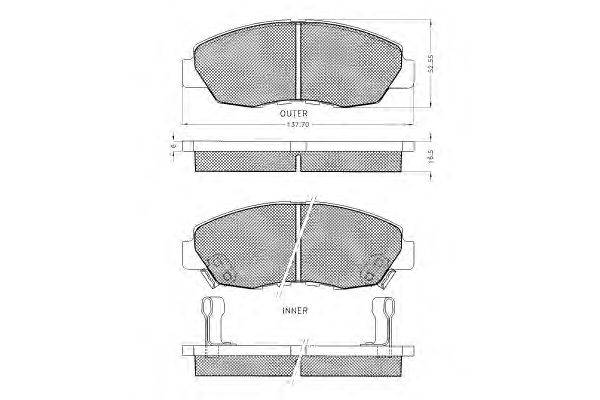 Комплект тормозных колодок, дисковый тормоз PEX 7533