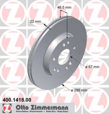 Тормозной диск ZIMMERMANN 400141800
